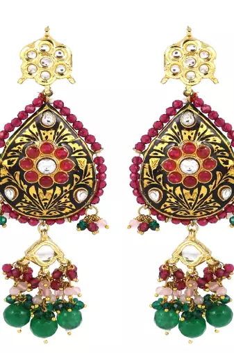 Meena pink sapphire rose quartz earrings