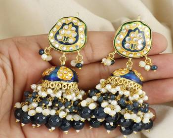Meena moonstone blue sapphire earrings 1