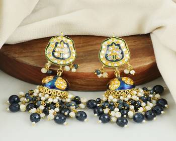 Meena moonstone blue sapphire earrings 2