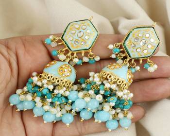 Meena pearl amazonite earrings 1