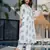 saint dark white printed cotton kurta sets