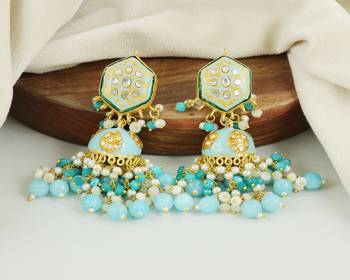 Meena pearl amazonite earrings 2
