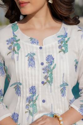 saint dark white printed cotton kurta sets 4