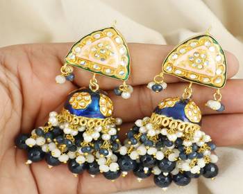 Meena pearl white moonstone earrings 1