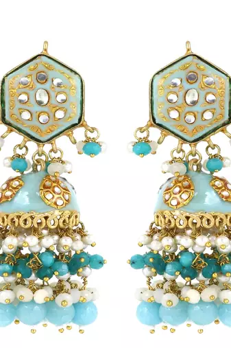 Meena pearl amazonite earrings