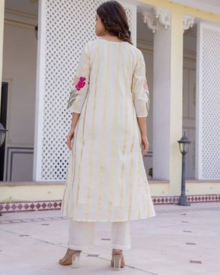 walnut off white printed cotton kurta sets 2