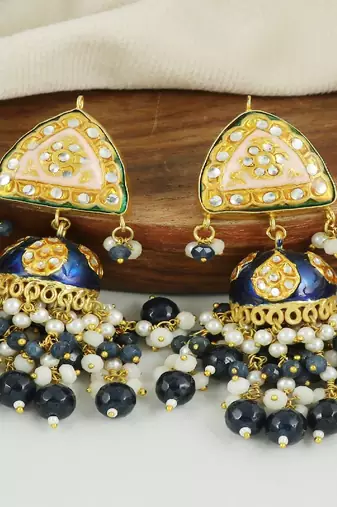 Meena pearl white moonstone earrings