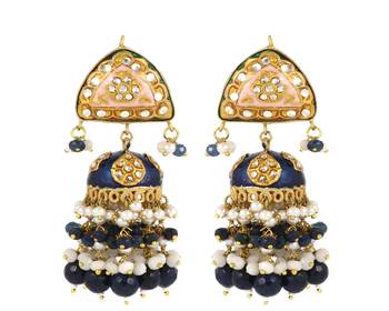 Meena pearl white moonstone earrings 3