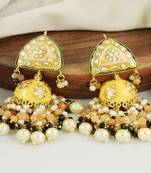 Meena pearl morganite black spinel earrings