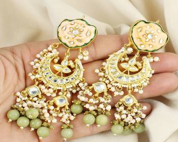 Meena pearl green jade moonstone earrings 1