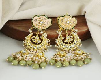 Meena pearl green jade moonstone earrings 2