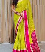 Green Zari Weaving Georgette Viscose Saree