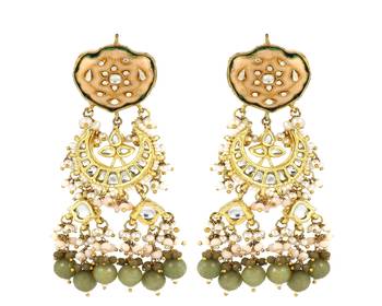Meena pearl green jade moonstone earrings 3
