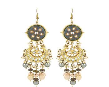 Meena green jade moonstone pearl earrings 3