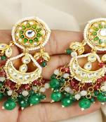 Pink sapphire moonstone meena earrings