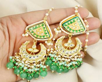 Pearl amazonite green onyx earrings 1