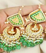 Pearl amazonite green onyx earrings