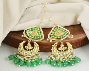 Pearl amazonite green onyx earrings 2