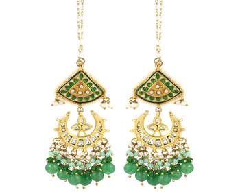 Pearl amazonite green onyx earrings 3