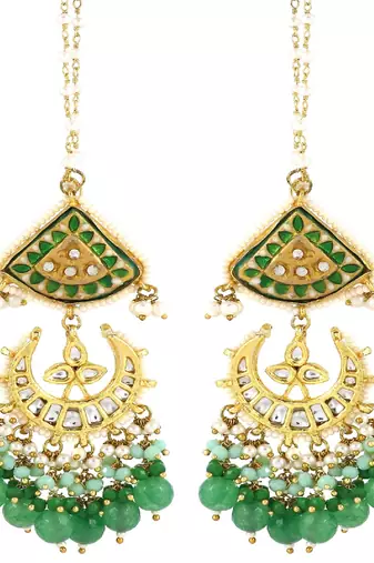 Pearl amazonite green onyx earrings
