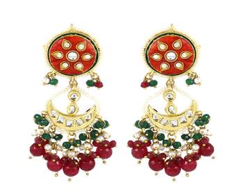 Pearl pink sapphire green onyx earrings 1