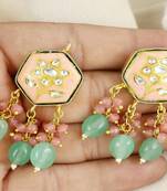 Kundan rose quartz amethyst earrings
