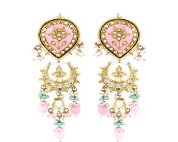Pearl rose quartz amazonite earrings 3