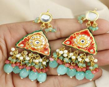 Pearl green quartz earrings 1