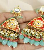 Pearl green quartz earrings