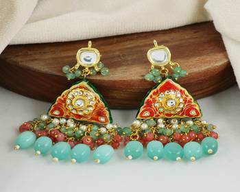 Pearl green quartz earrings 2