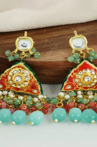 Pearl green quartz earrings