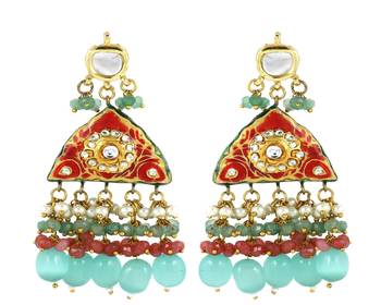 Pearl green quartz earrings 3