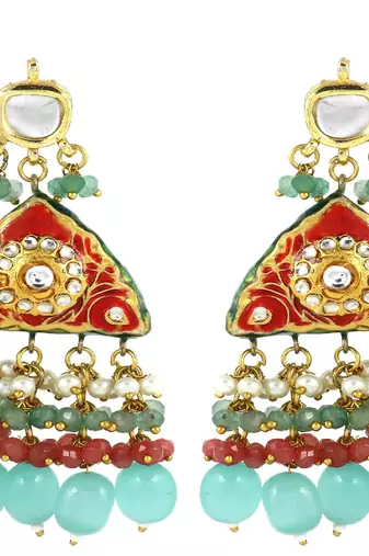 Pearl green quartz earrings