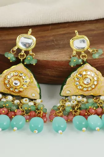 Pearl rose quartz earrings
