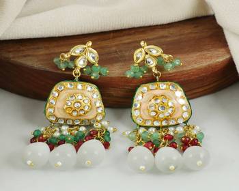 Pearl ruby green quartz earrings 2