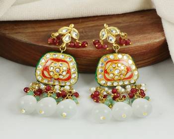 Pearl ruby green quartz earrings 2