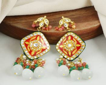 Pearl rose quartz green onyx earrings 2