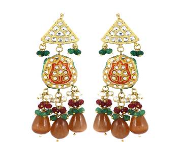 Pearl ruby green onyx earrings 3