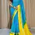 Blue Zari Weaving Georgette Viscose Saree
