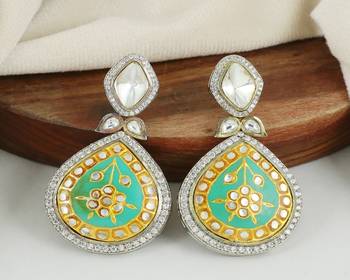 Polki zircon jhumka earrings 2