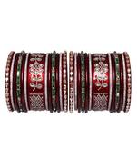 Rajasthani lac bridal chura set with new rhinestones flower design