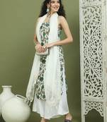 Foil printed rayon kurta palazzos with dupatta