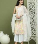 Printed rayon kurta palazzo & dupatta