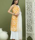 Printed rayon kurta palazzo & dupatta