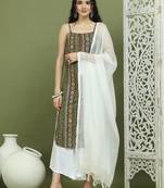 Foil printed rayon kurta palazzos with dupatta