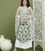 Foil printed rayon kurta palazzos with dupatta
