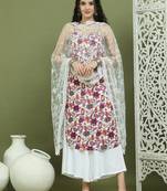 Foil printed rayon kurta palazzos with dupatta