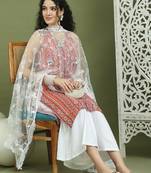 Foil printed rayon kurta palazzos with dupatta