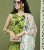 Printed rayon kurta palazzo & dupatta