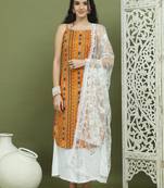 Foil printed rayon kurta palazzos with dupatta